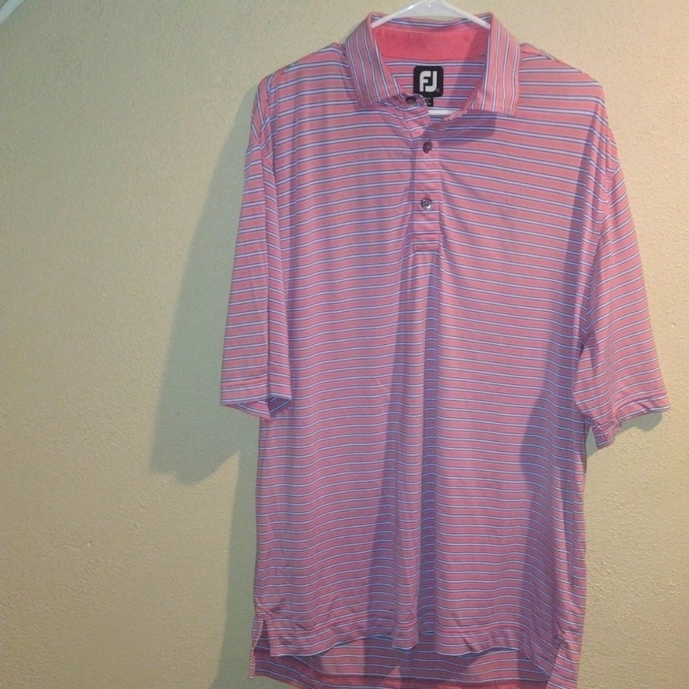 Pink and Blue Striped Foot Joy Golf/Polo/Athletic Top Gender Reveal L